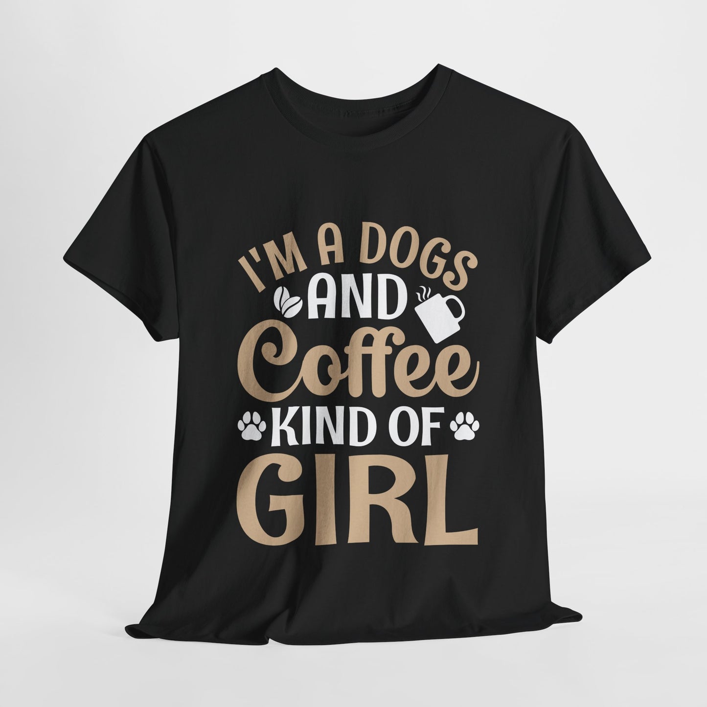 Dogs and Coffee Girl Unisex Heavy Cotton Tee