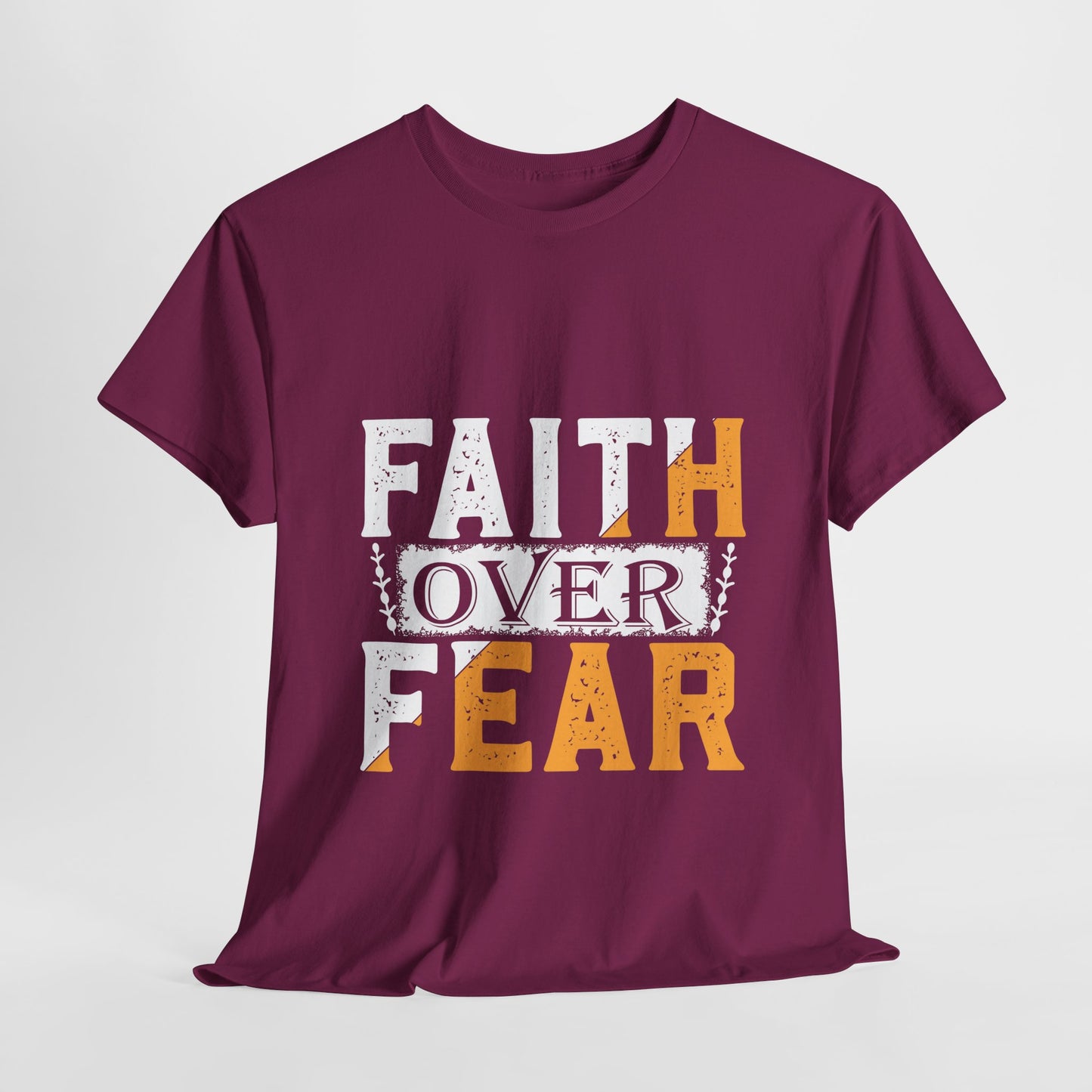 Faith Over Fear Unisex Heavy Cotton Tee - Motivational Confidence Shirt