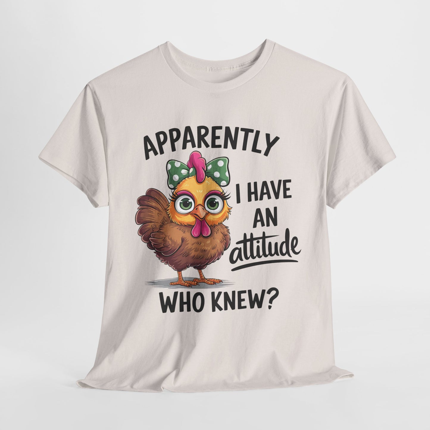 Funny Unisex Heavy Cotton Tee - "Apparently I Have an Attitude"