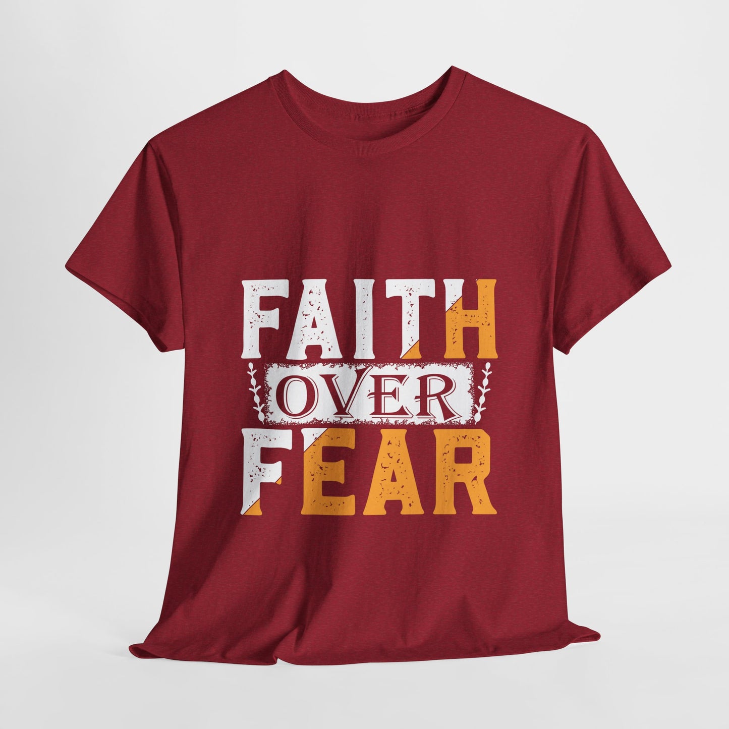 Faith Over Fear Unisex Heavy Cotton Tee - Motivational Confidence Shirt