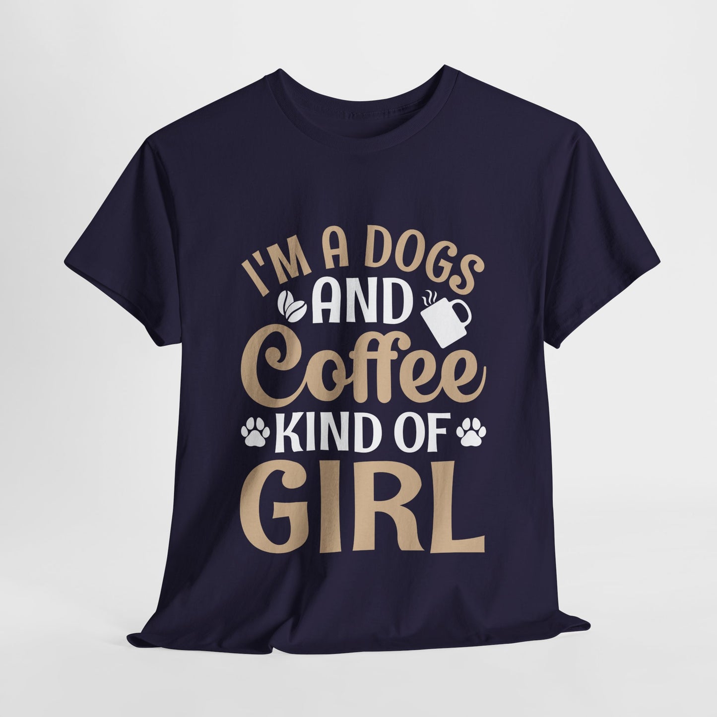 Dogs and Coffee Girl Unisex Heavy Cotton Tee