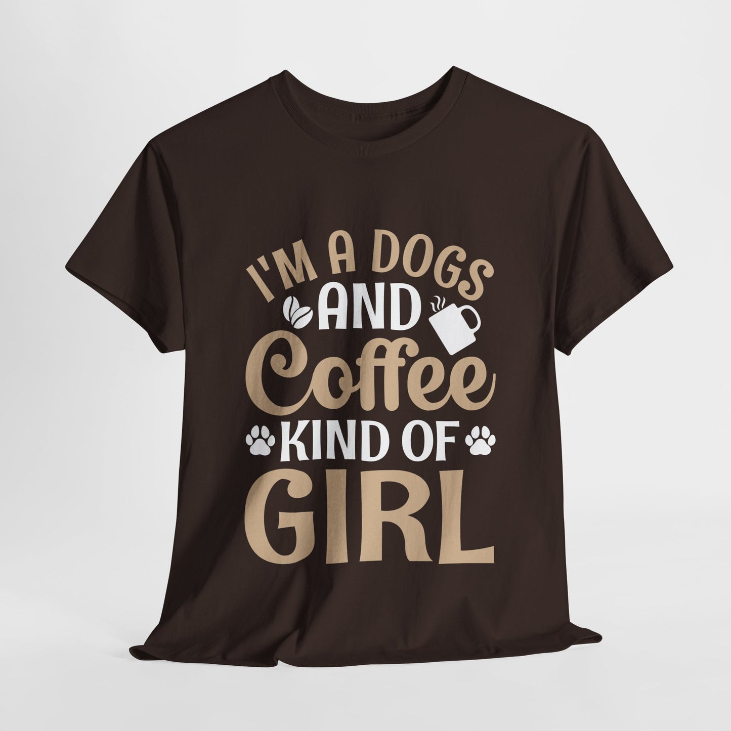 Dogs and Coffee Girl Unisex Heavy Cotton Tee