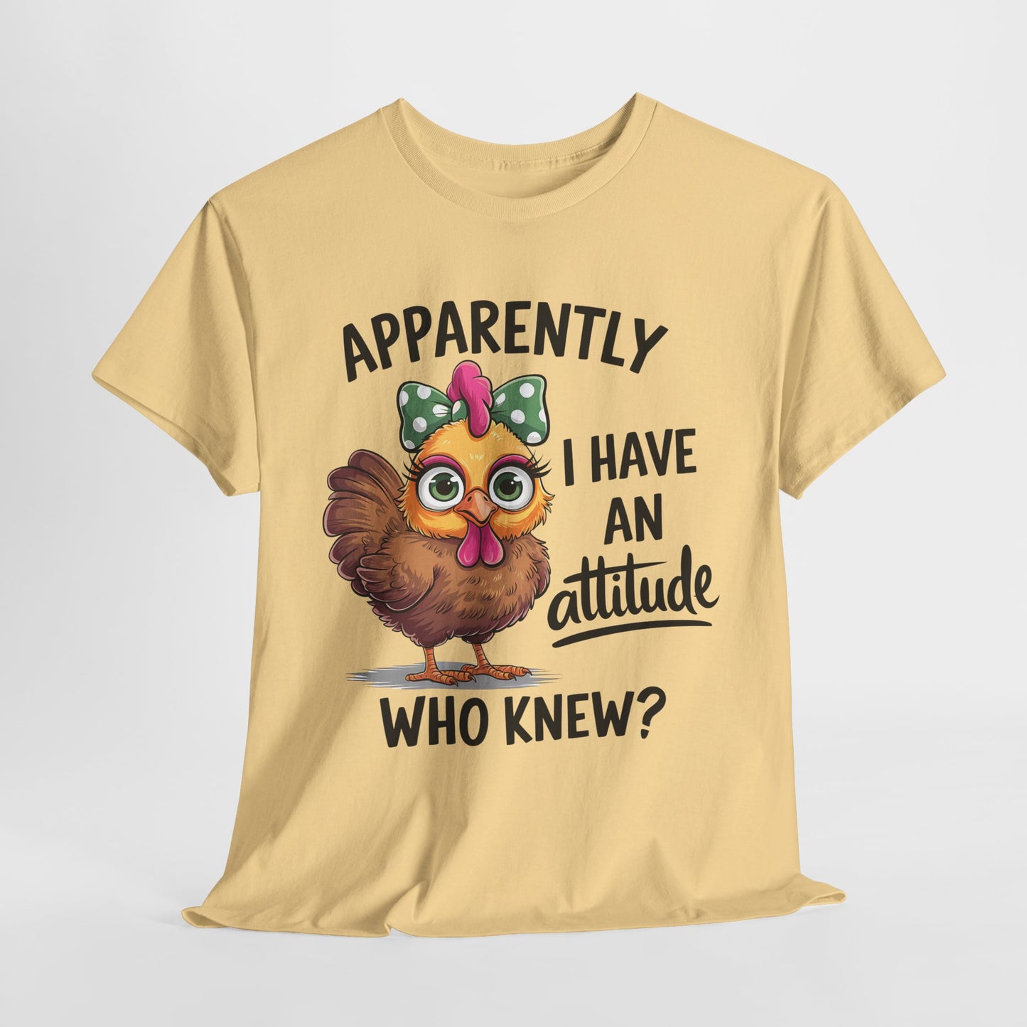 Funny Unisex Heavy Cotton Tee - "Apparently I Have an Attitude"