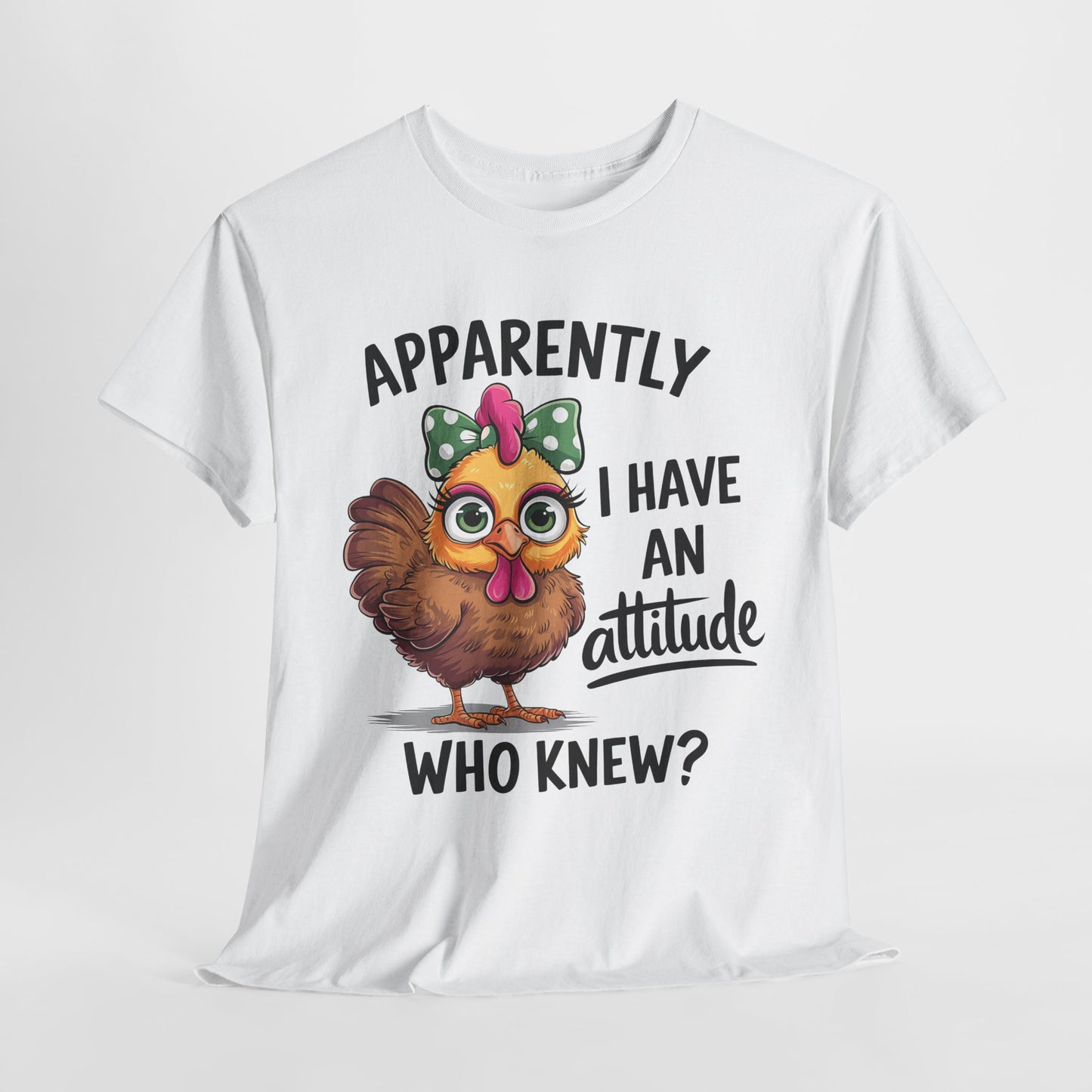 Funny Unisex Heavy Cotton Tee - "Apparently I Have an Attitude"