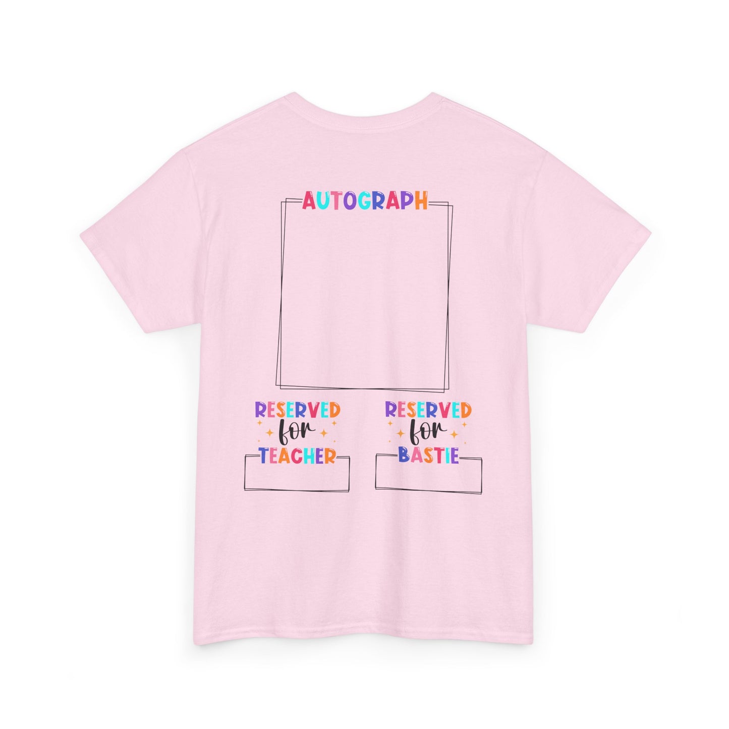 Last Day of School Autograph Tee - Fun Unisex Heavy Cotton Shirt for Signatures 2024-2025
