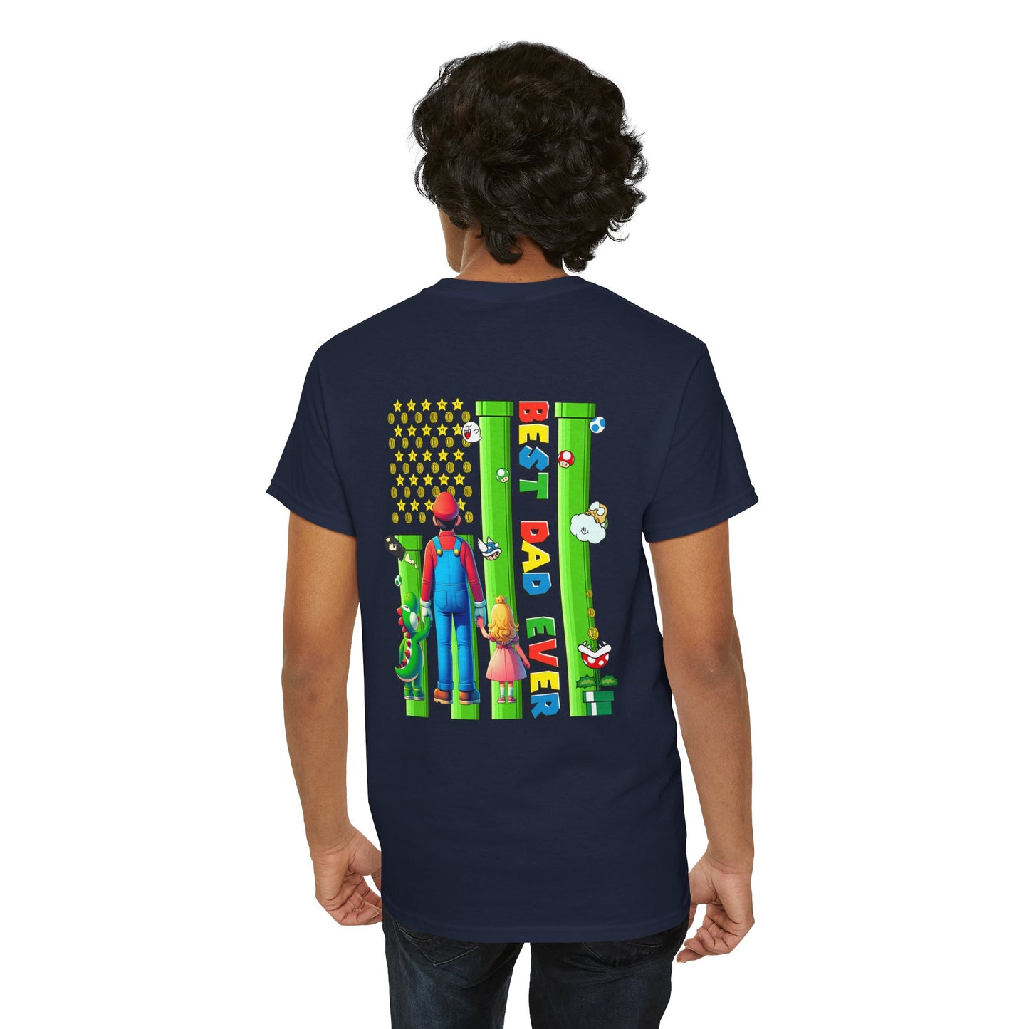 Retro Gaming Tee - 'Super Daddio' Unisex Heavy Cotton Shirt for Gamers