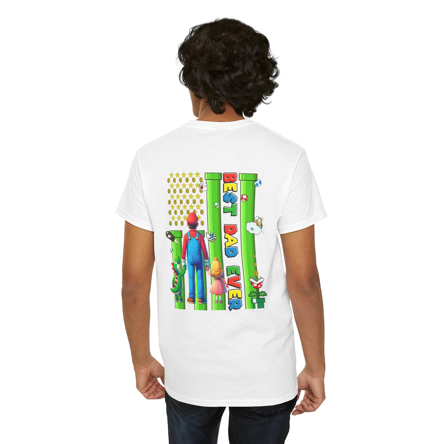 Retro Gaming Tee - 'Super Daddio' Unisex Heavy Cotton Shirt for Gamers