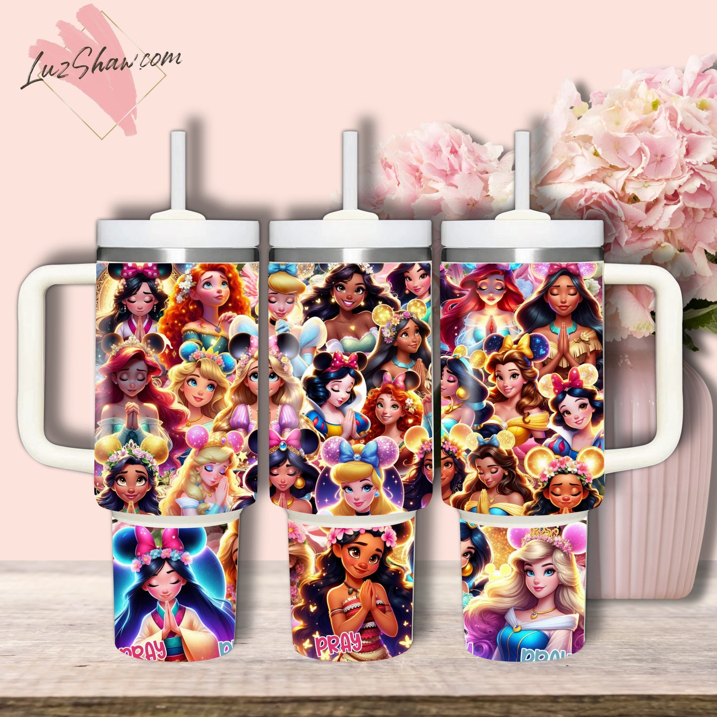 Princess praying 40oz Stainless Steel Custom Sublimation Print Double Wall Vacuum Insulated Tumbler