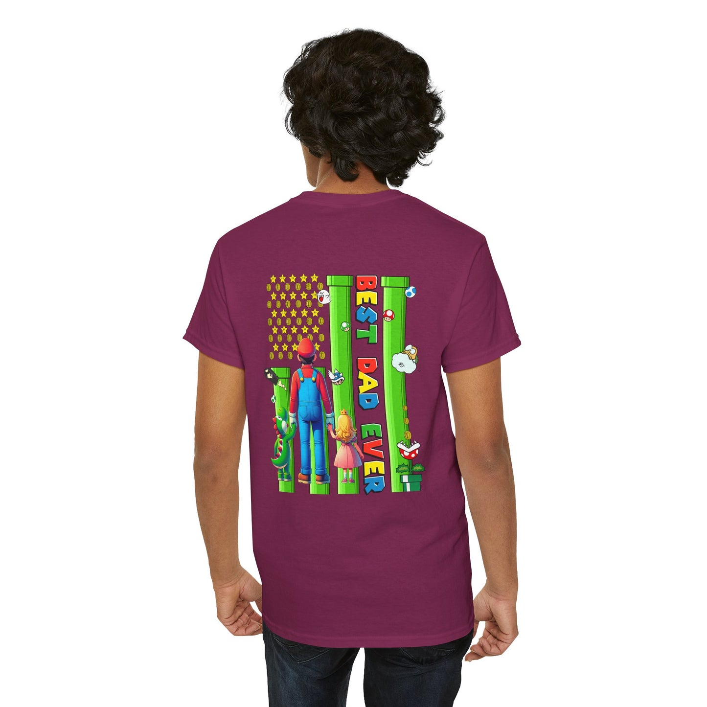 Retro Gaming Tee - 'Super Daddio' Unisex Heavy Cotton Shirt for Gamers