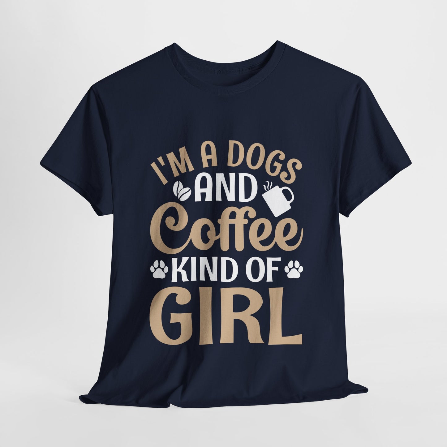 Dogs and Coffee Girl Unisex Heavy Cotton Tee