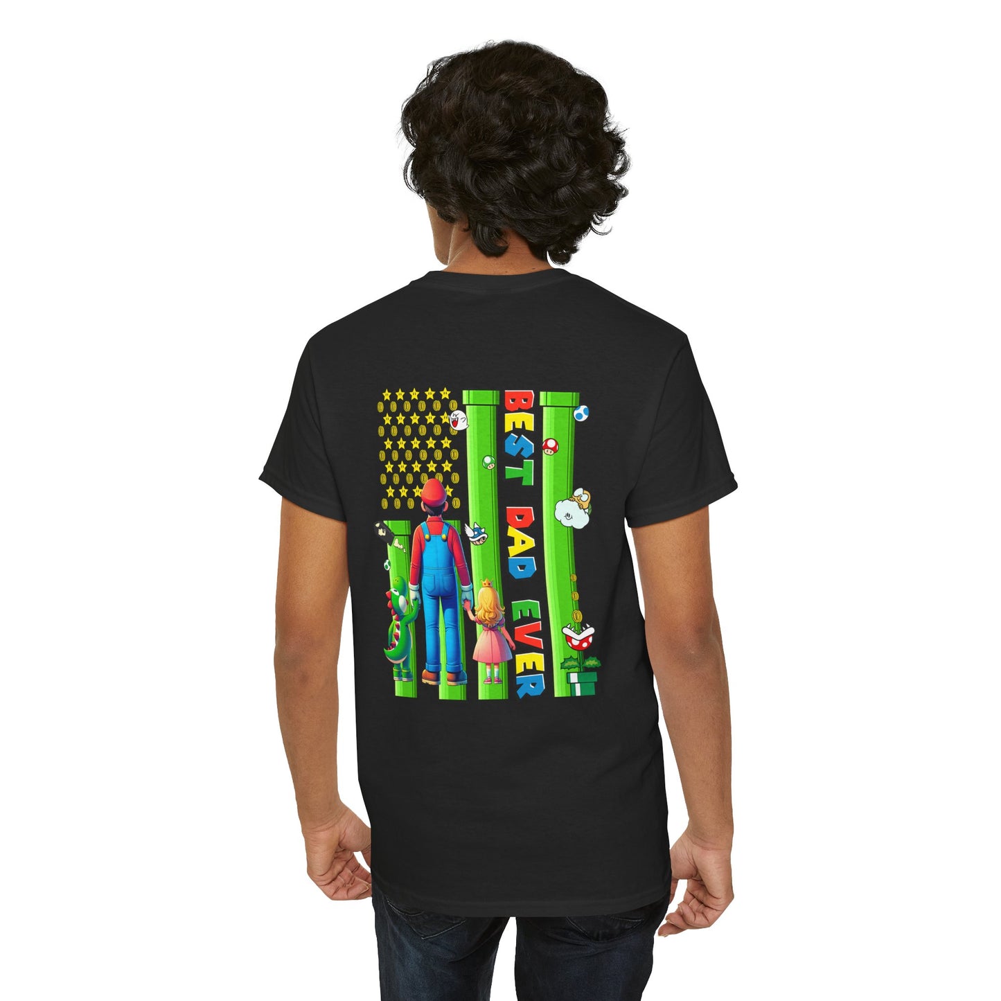 Retro Gaming Tee - 'Super Daddio' Unisex Heavy Cotton Shirt for Gamers
