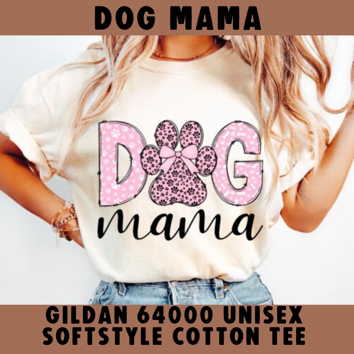 Cute Dog Mama T-Shirt - Unisex Softstyle Tee for Pet Lovers