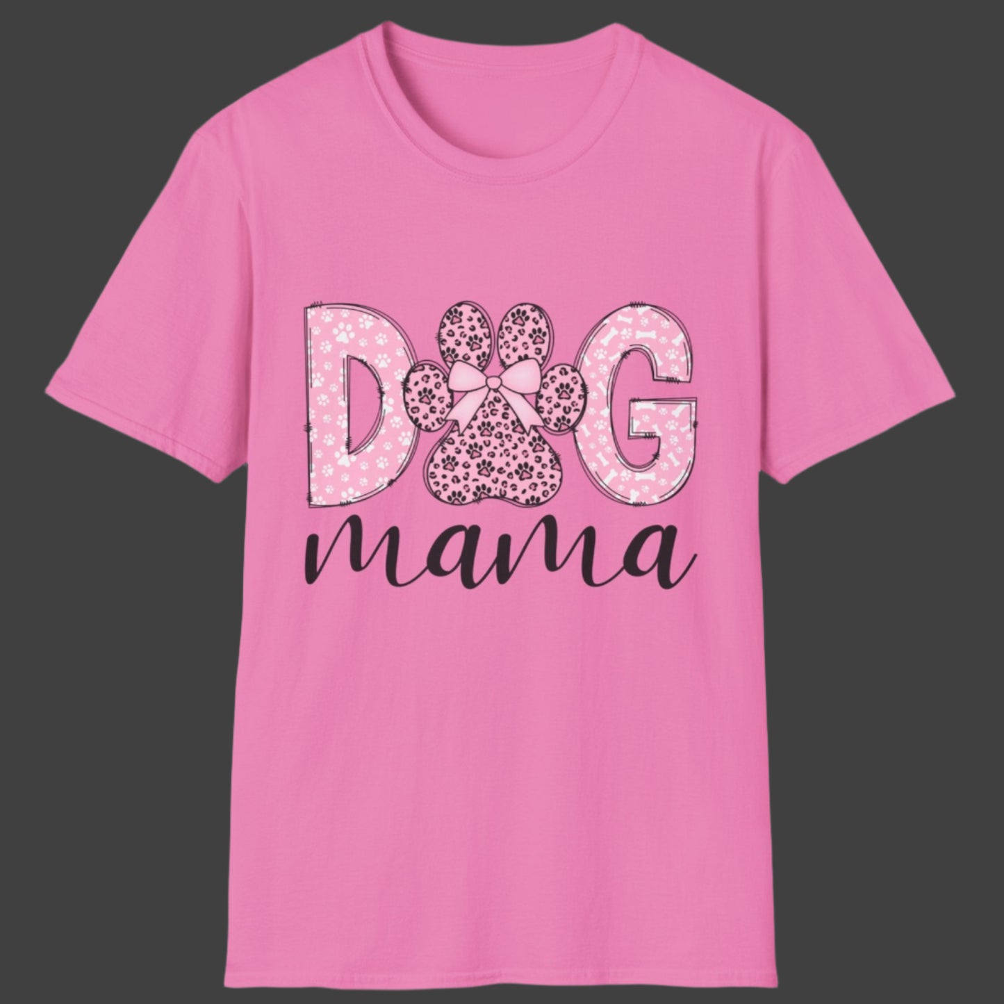 Dog Mama Pink Softstyle Tshirt