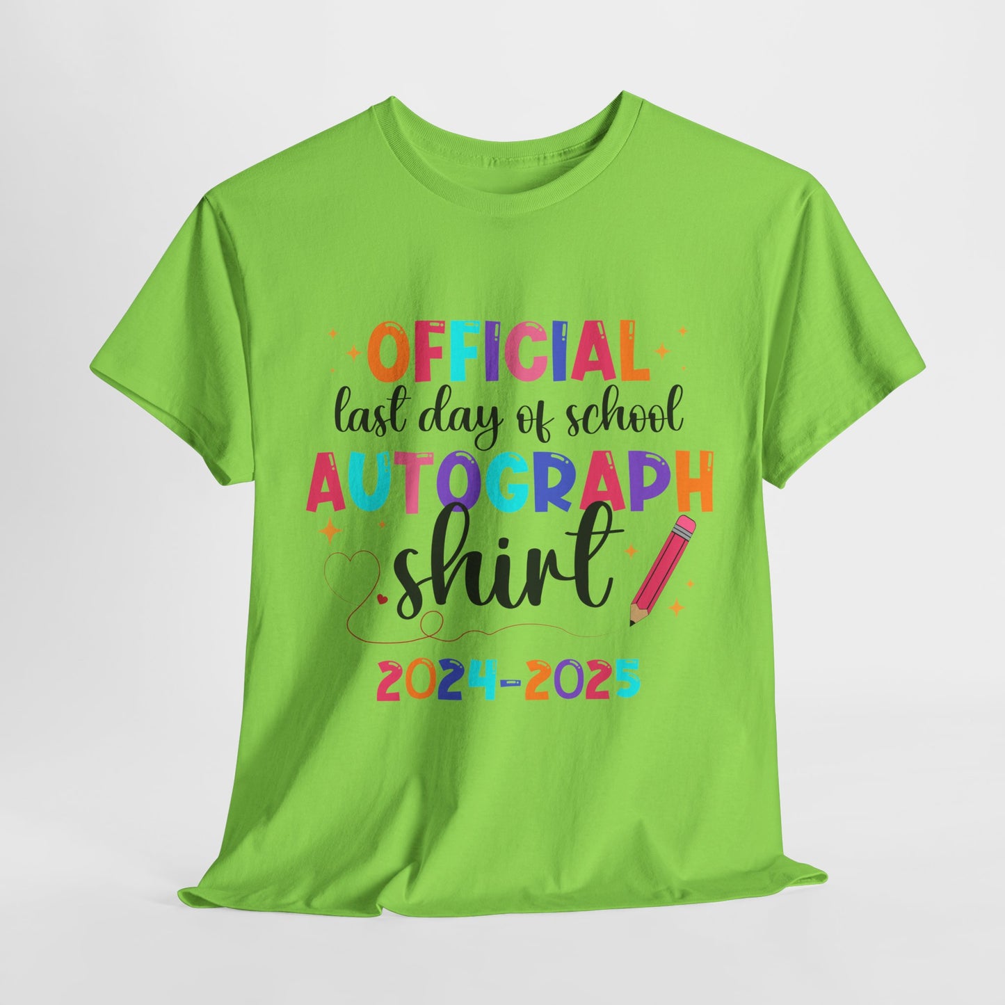 school autoraphs tee fluorescent green