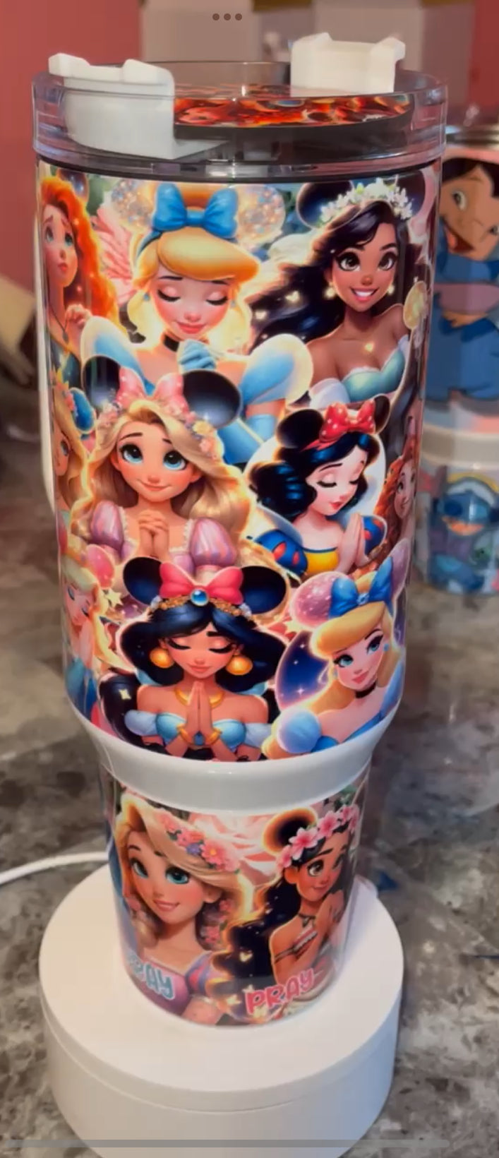 Princess praying 40oz Stainless Steel Custom Sublimation Print Double Wall Vacuum Insulated Tumbler
