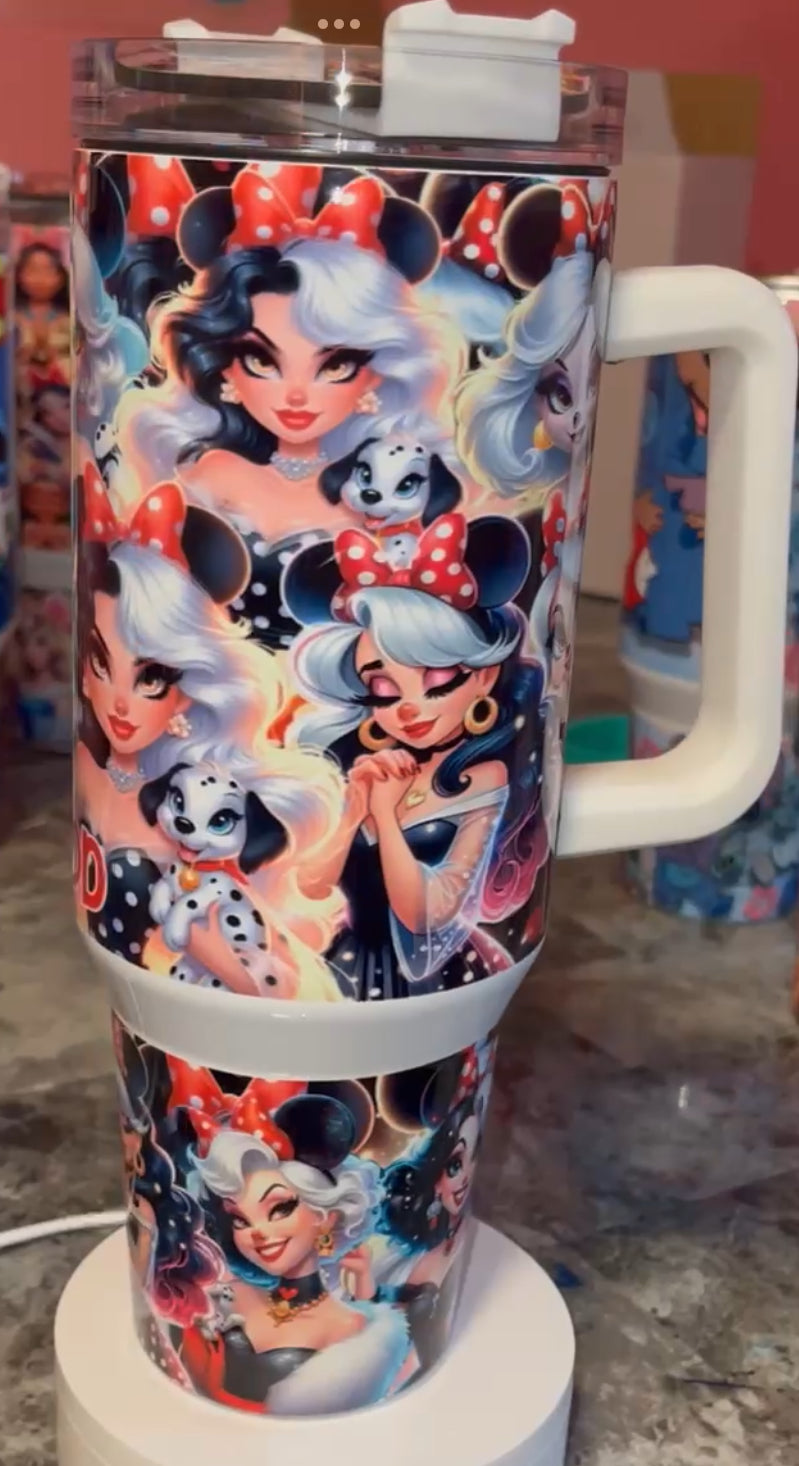 Praying Cruella 40oz Stainless Steel Custom Sublimation Print Double Wall Vacuum Insulated Tumbler