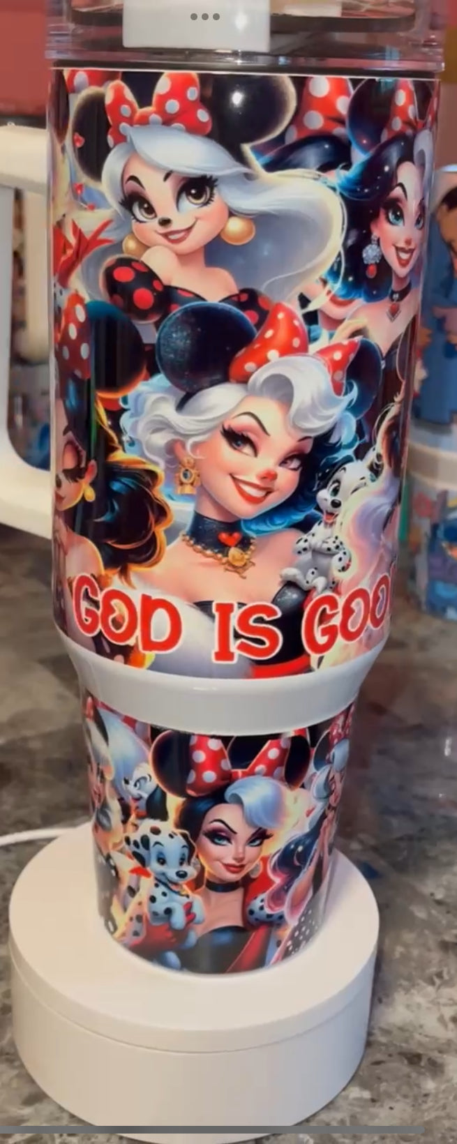 Praying Cruella 40oz Stainless Steel Custom Sublimation Print Double Wall Vacuum Insulated Tumbler
