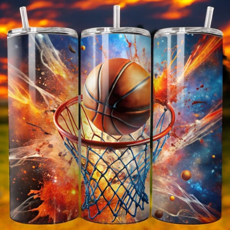 Basketball Art Design 20oz Custom Insulated Stainless Steel Tumbler