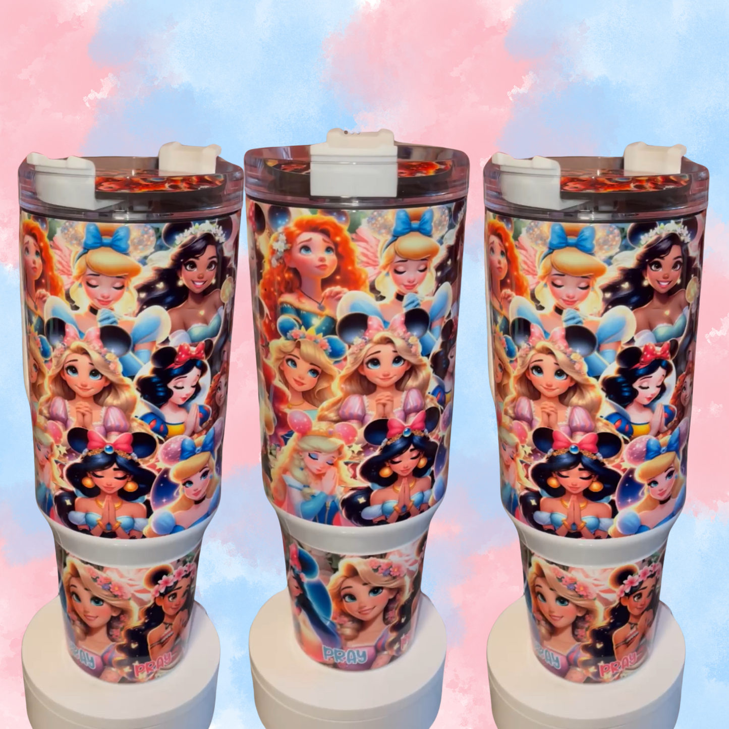 Princess praying 40oz Stainless Steel Custom Sublimation Print Double Wall Vacuum Insulated Tumbler