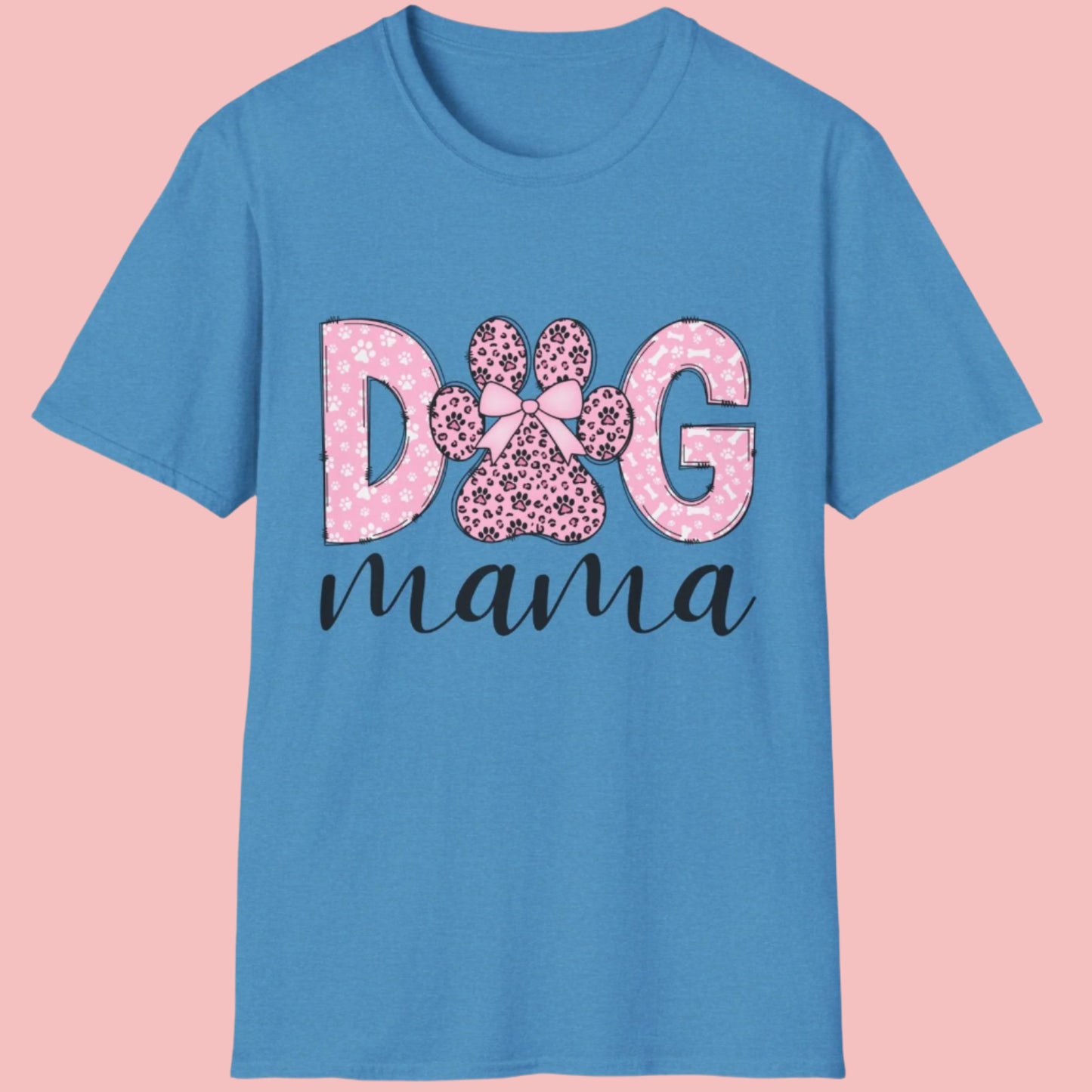 dog mama blue tshirt