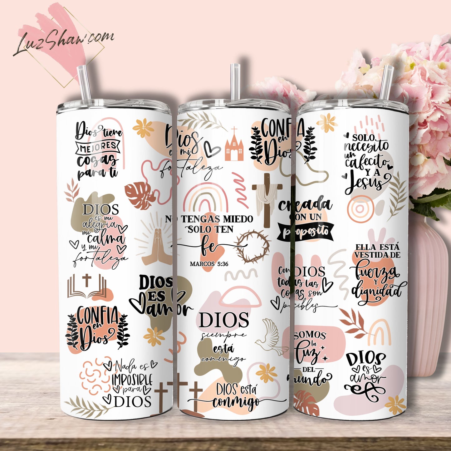 Spanish bible motivational 20oz insulated tumbler