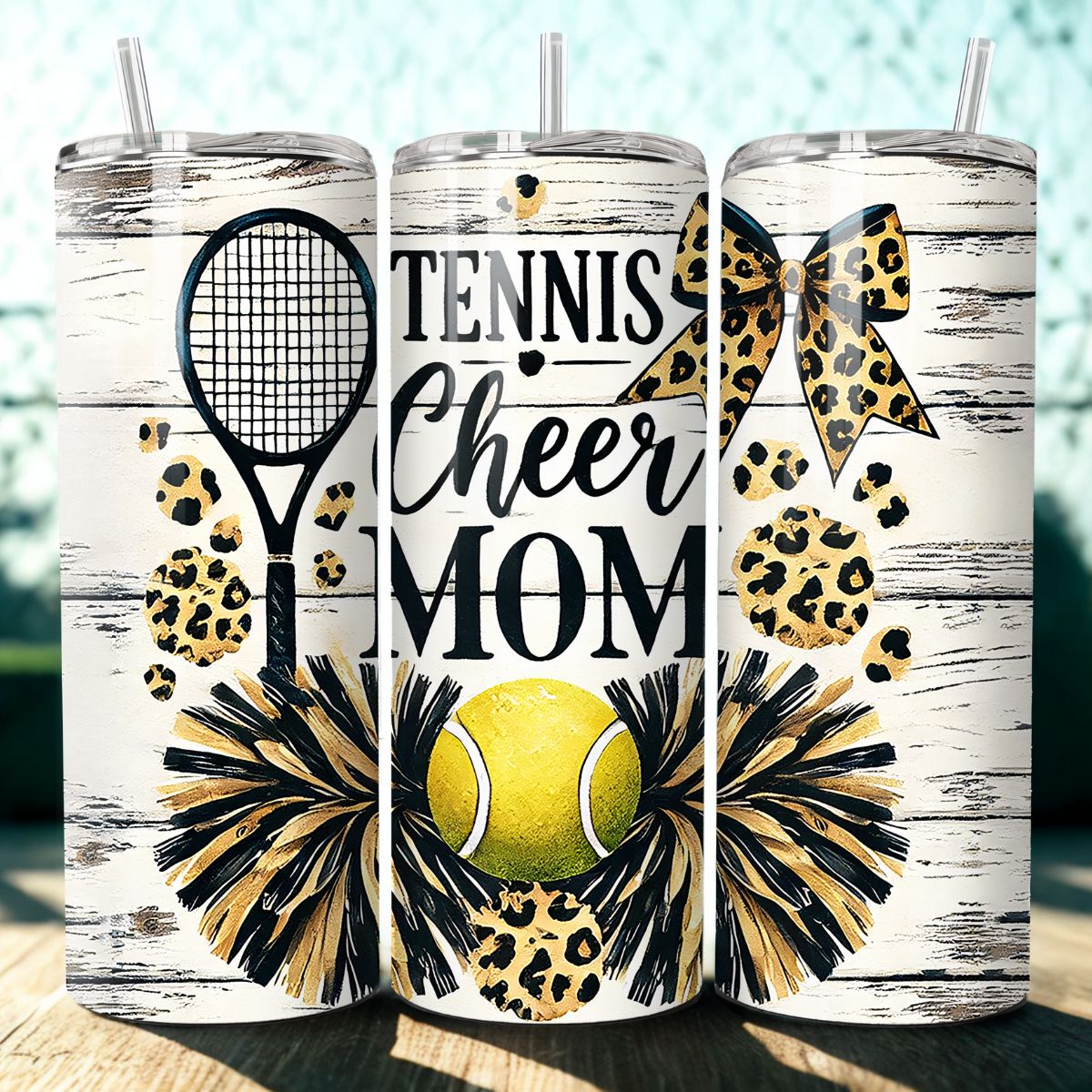 Tennis Cheer Mom 20oz Stainless Steel Custom Sublimation Print Double Wall Vacuum Insulated Tumbler