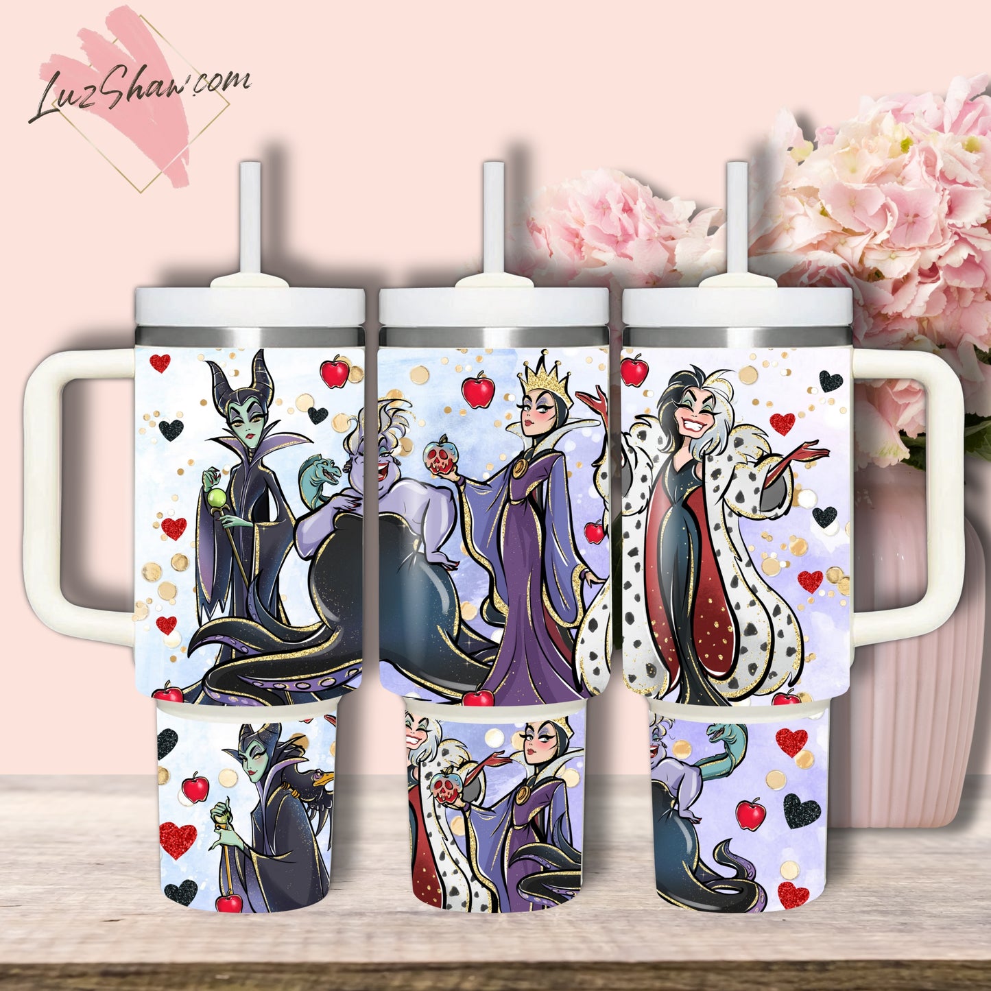 Villains 40oz Stainless Steel Custom Sublimation Print Double Wall Vacuum Insulated Tumbler