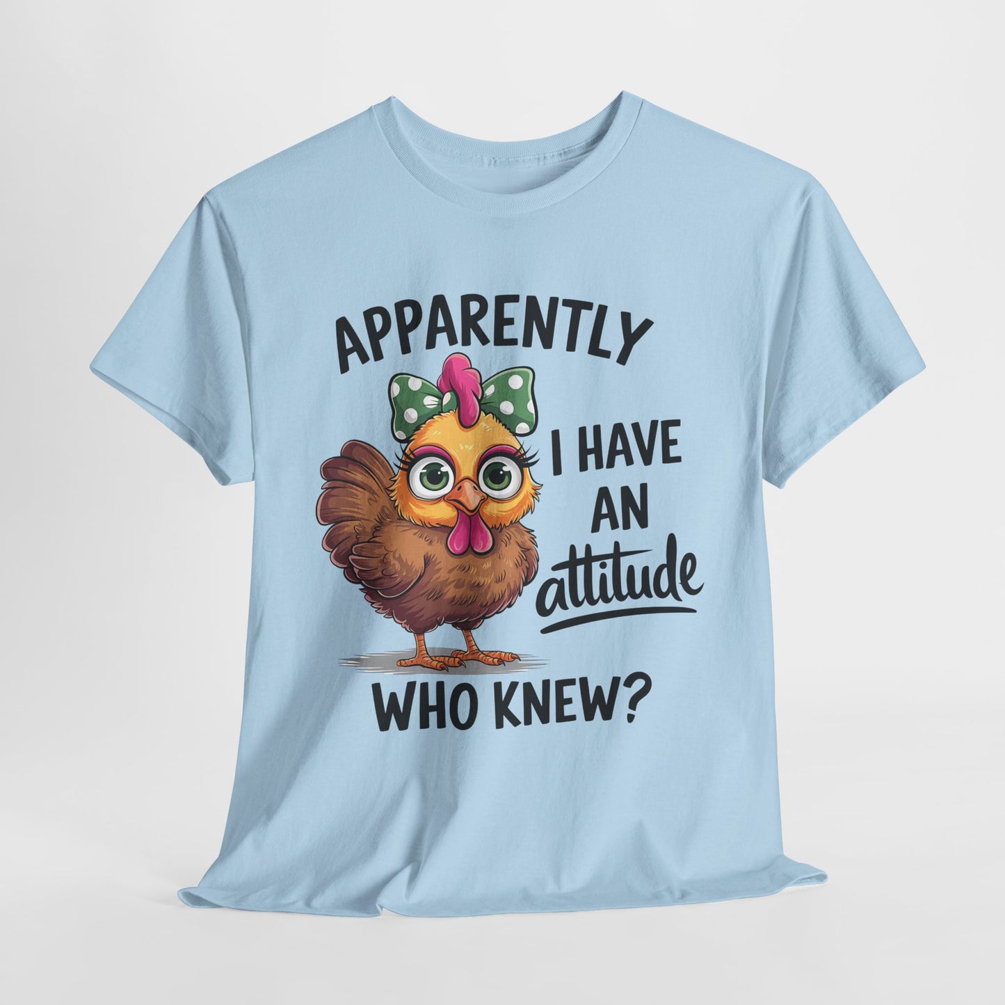 Funny Unisex Heavy Cotton Tee - "Apparently I Have an Attitude"