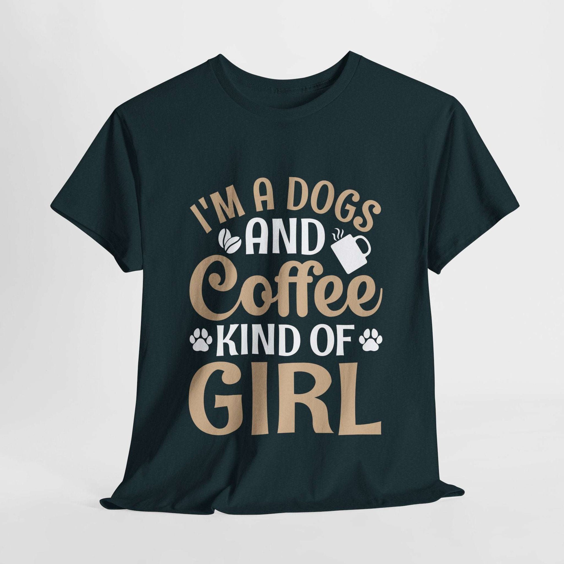 Dogs and Coffee Girl Unisex Heavy Cotton Tee