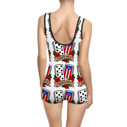 Women's Vintage Swimsuit (AOP) Puerto Rico