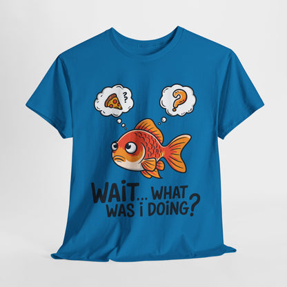 Funny Fish Graphic Tee - "Wait... What Was I Doing?" Unisex Heavy Cotton T-Shirt