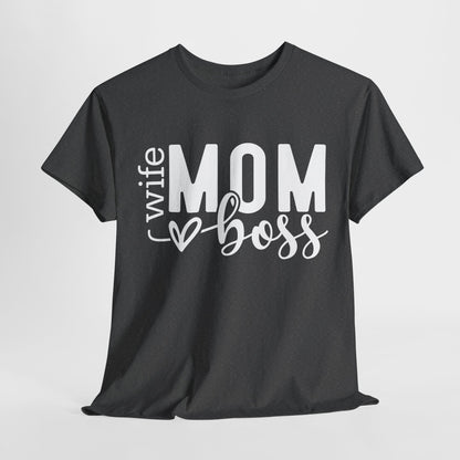 Unisex Heavy Cotton Tee - Wife Mom Boss Tee