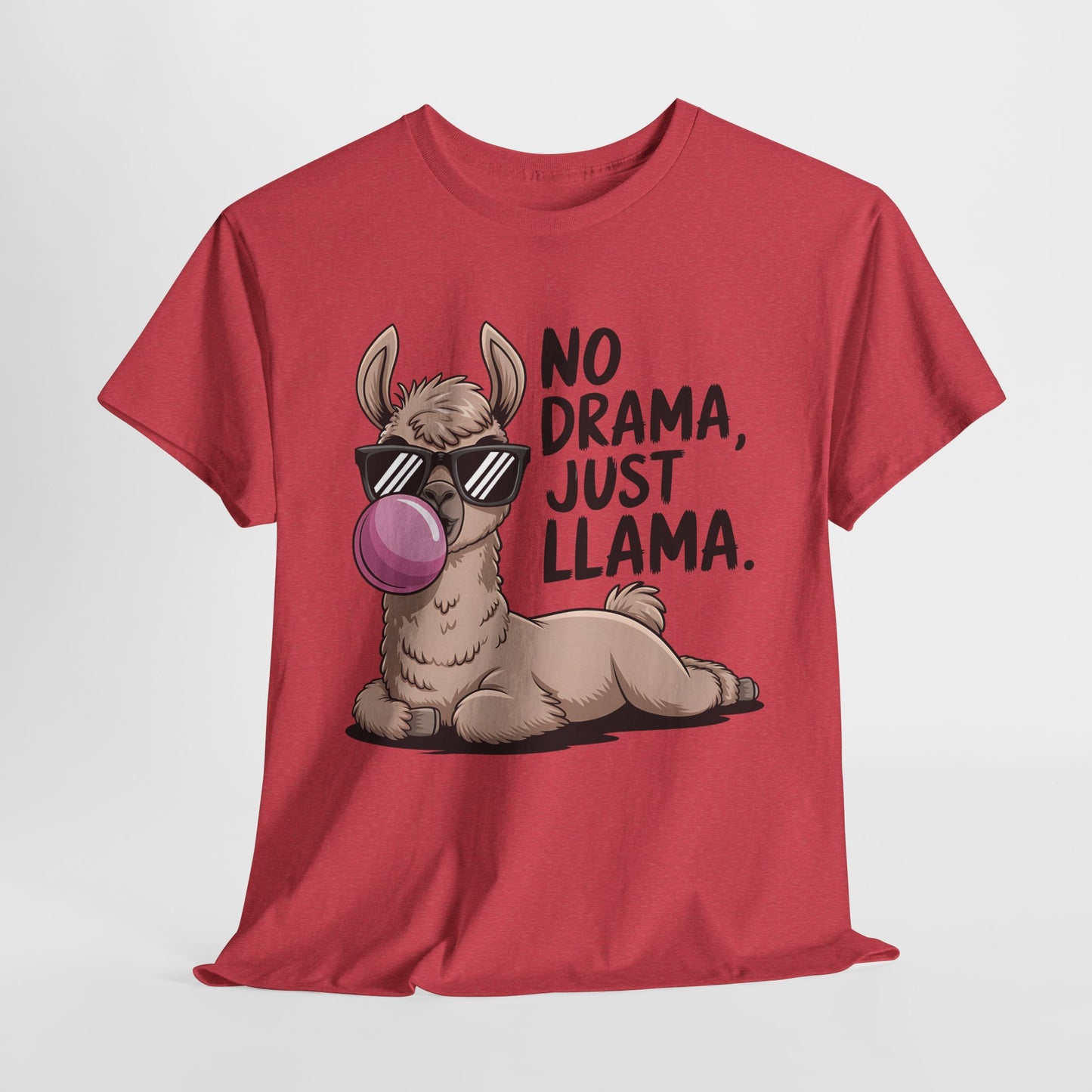 No Drama Just Llama Unisex Heavy Cotton Tee - Fun & Casual Animal Tee