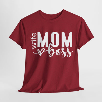 Unisex Heavy Cotton Tee - Wife Mom Boss Tee