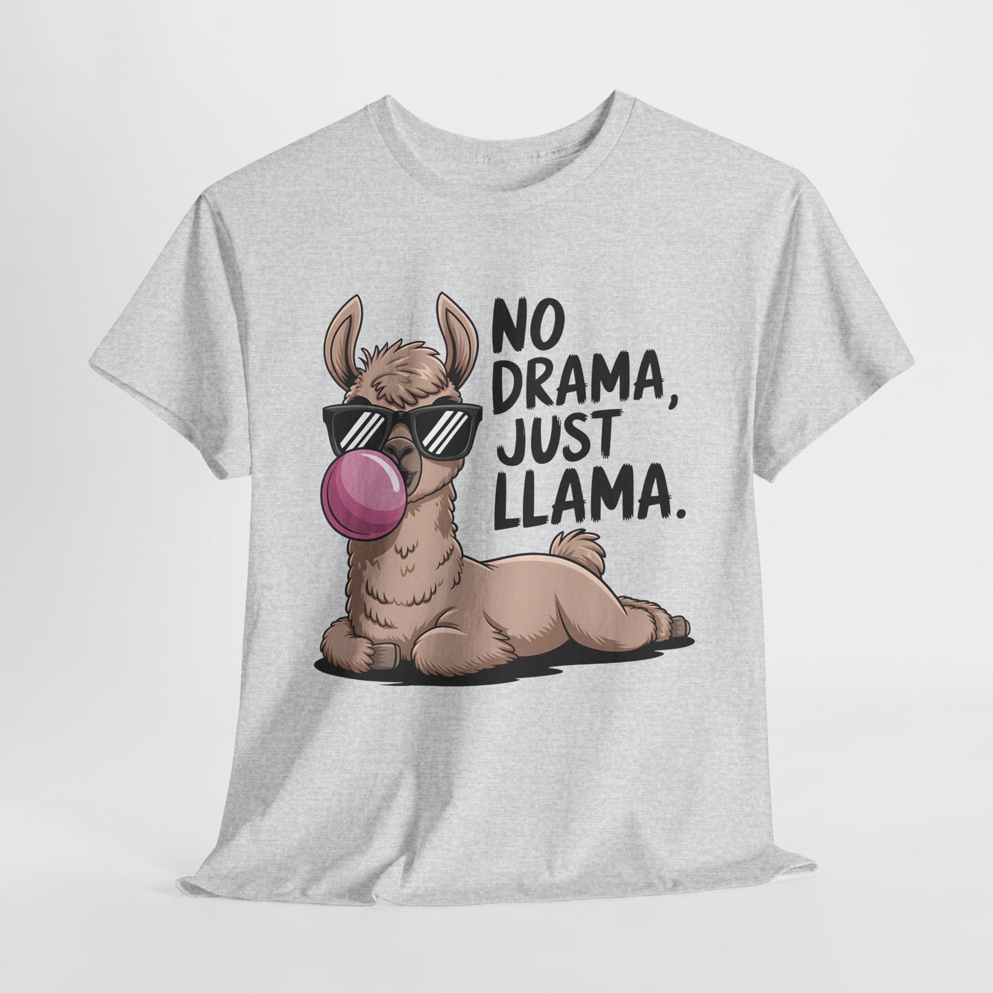 No Drama Just Llama Unisex Heavy Cotton Tee - Fun & Casual Animal Tee