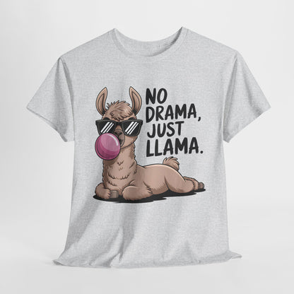 No Drama Just Llama Unisex Heavy Cotton Tee - Fun & Casual Animal Tee