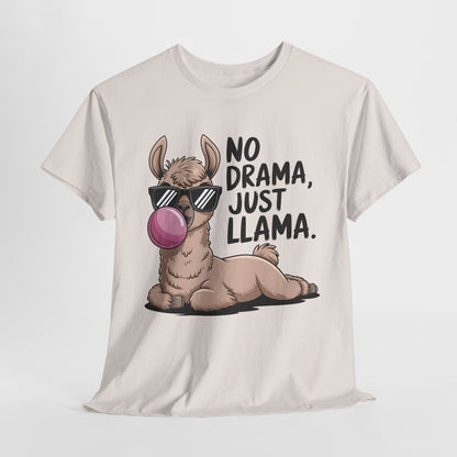 No Drama Just Llama Unisex Heavy Cotton Tee - Fun & Casual Animal Tee