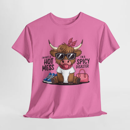 Spicy Disaster Unisex Heavy Cotton Tee - Funny Cow Design