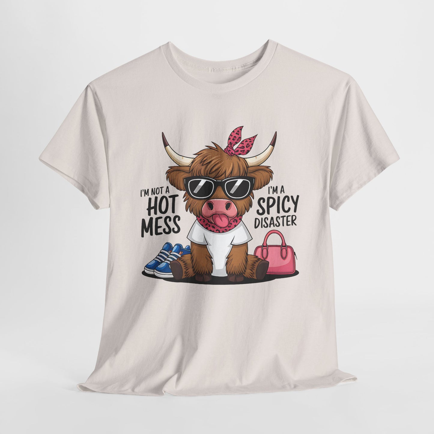 Spicy Disaster Unisex Heavy Cotton Tee - Funny Cow Design