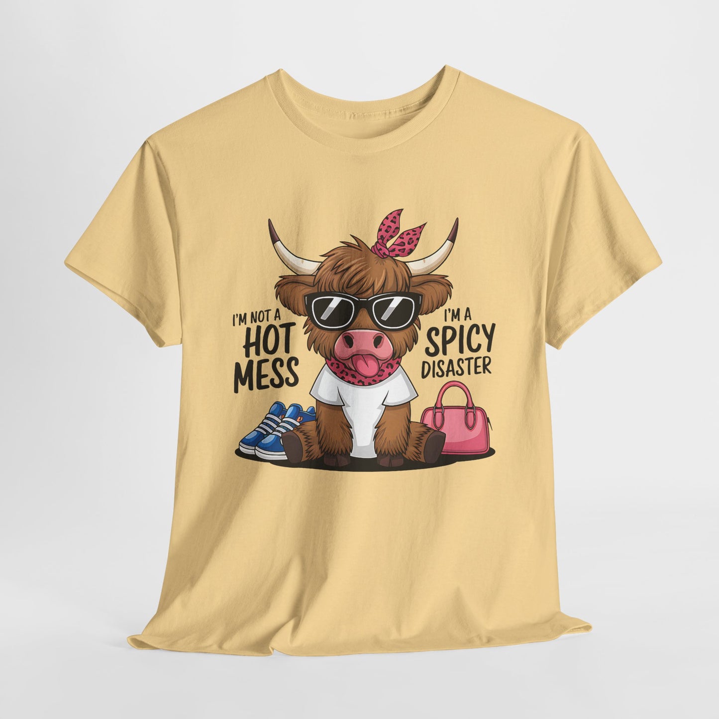 Spicy Disaster Unisex Heavy Cotton Tee - Funny Cow Design