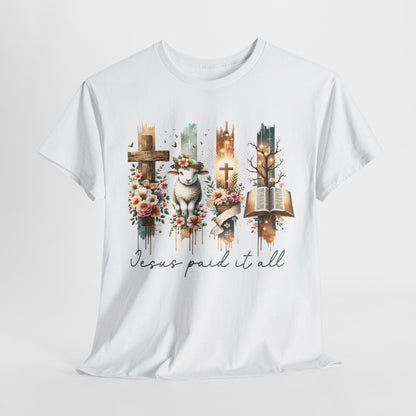 Inspirational Jesus Paid It All Unisex Heavy Cotton Tee