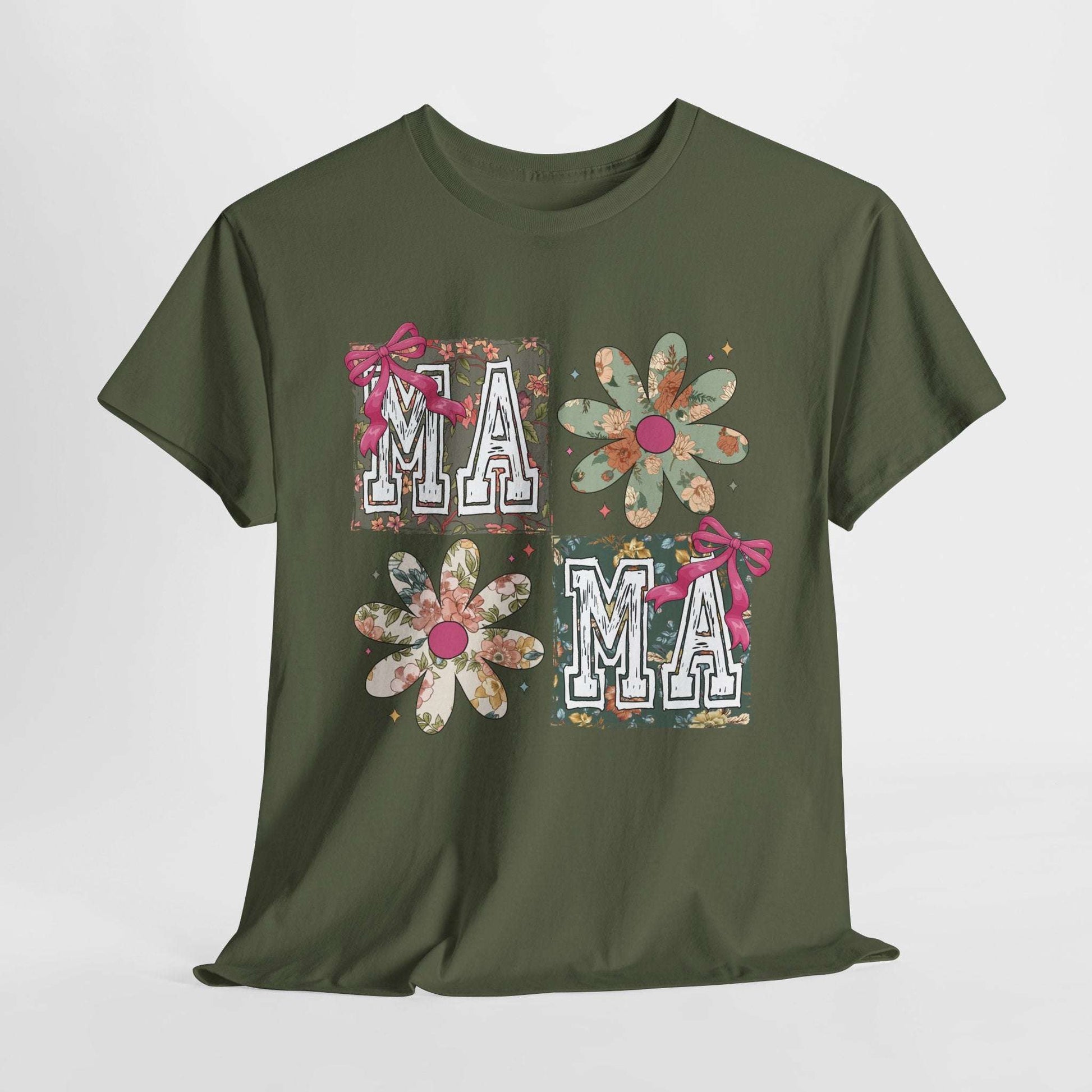 Floral Mama Tee - Unisex Heavy Cotton T-Shirt for Mother's Day & Everyday Wear