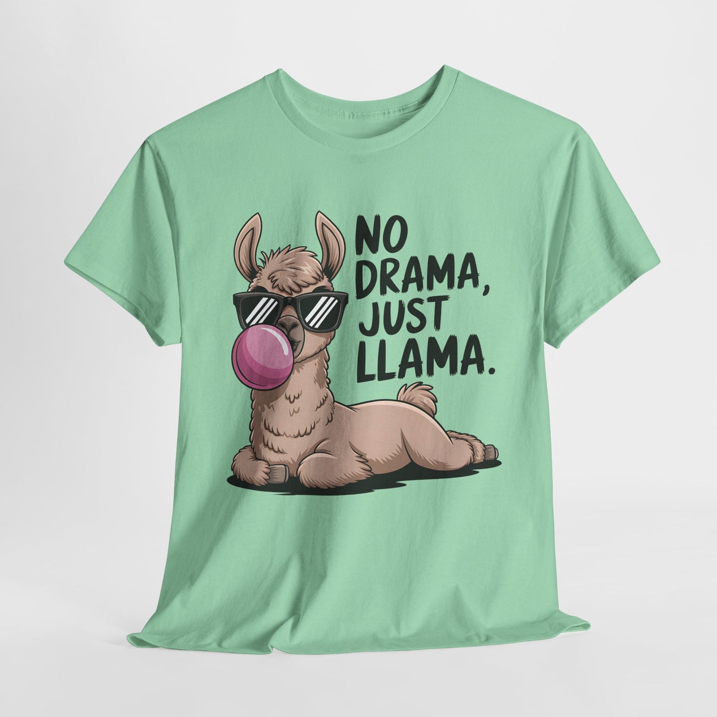 No Drama Just Llama Unisex Heavy Cotton Tee - Fun & Casual Animal Tee