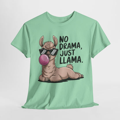 No Drama Just Llama Unisex Heavy Cotton Tee - Fun & Casual Animal Tee