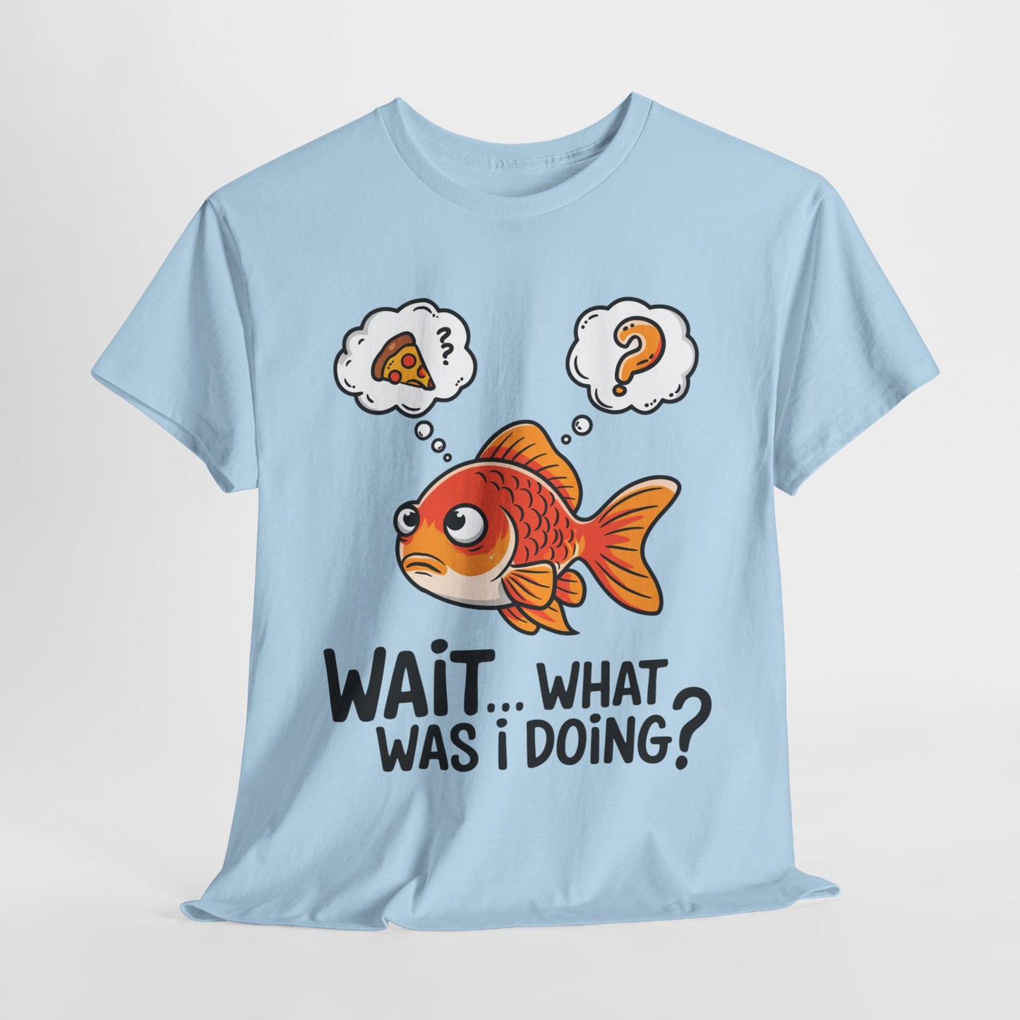Funny Fish Graphic Tee - "Wait... What Was I Doing?" Unisex Heavy Cotton T-Shirt
