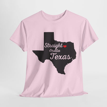 Straight Outta Texas Unisex Heavy Cotton Tee - Cool Western Style Shirt