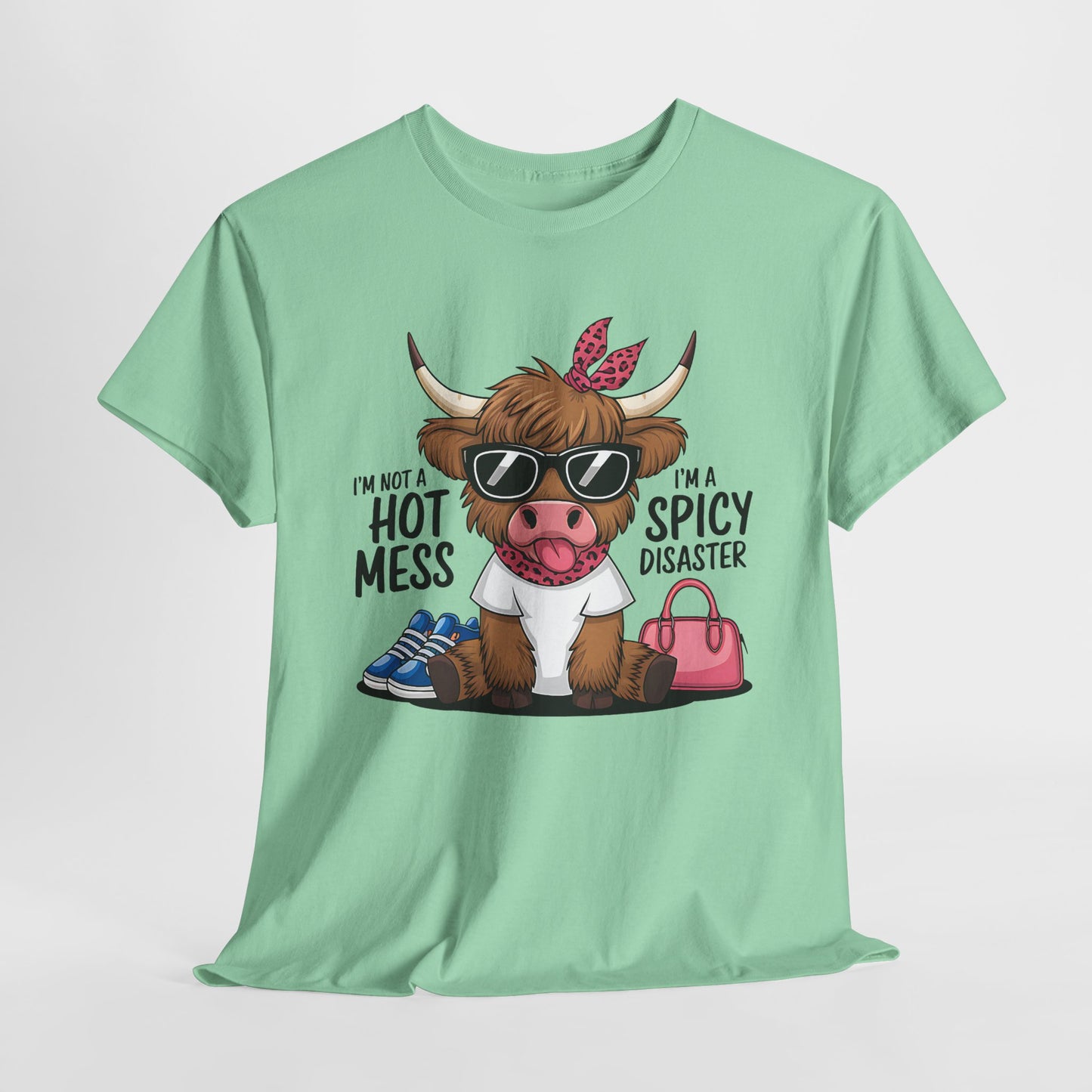 Spicy Disaster Unisex Heavy Cotton Tee - Funny Cow Design