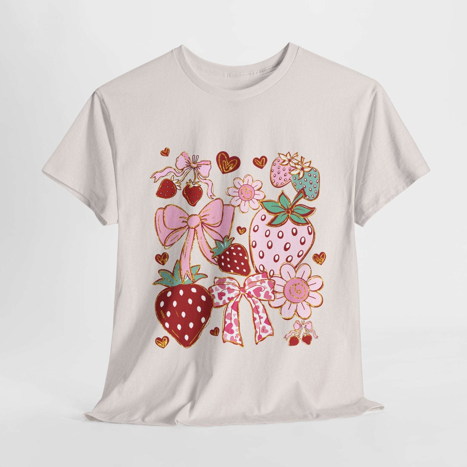 T-Shirt - BOHO Strawberries Coquette Ribbon Country Crafter Design