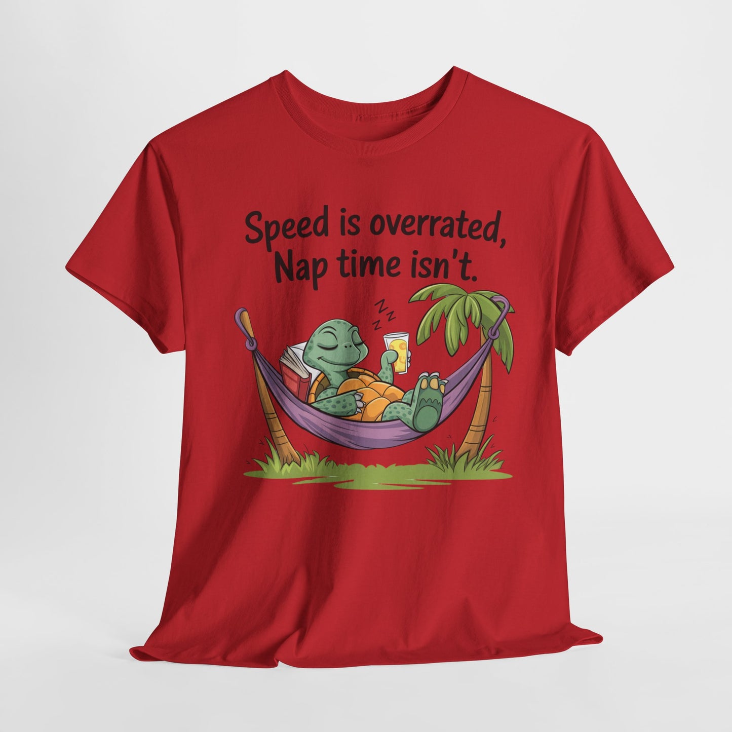 Funny Unisex Heavy Cotton Tee - 'Speed is overrated, Nap time isn't'