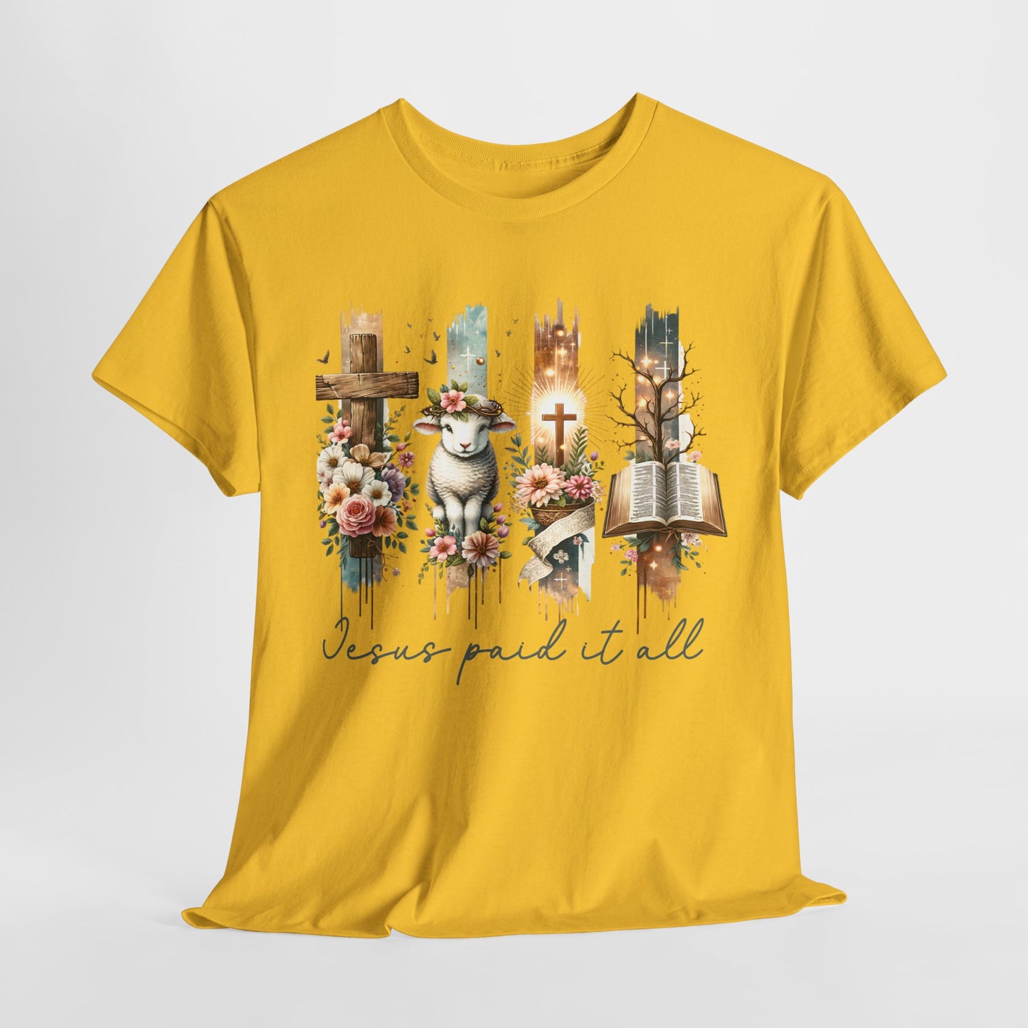 Inspirational Jesus Paid It All Unisex Heavy Cotton Tee